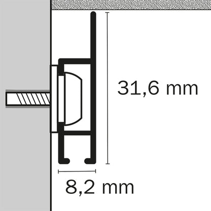 STAS cliprail max bildeskinne (150 cm) tilpasser seg moderne interiør.