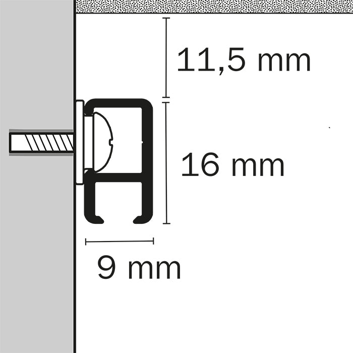 STAS minirail (150 cm) + monteringssett, bildeoppheng system ideell for både hjem og offentlig rom.