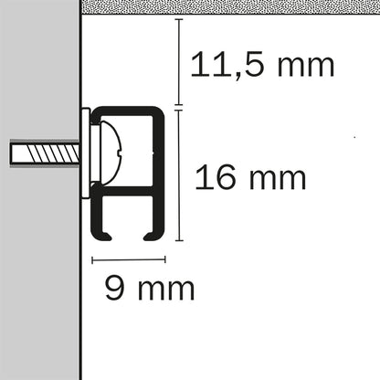 STAS minirail (150 cm) + monteringssett, bildeoppheng system ideell for både hjem og offentlig rom.