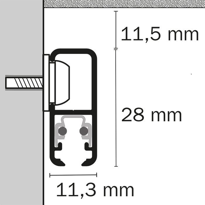 STAS multirail hvit (150 cm) + monteringssett: bildeoppheng system med belysning