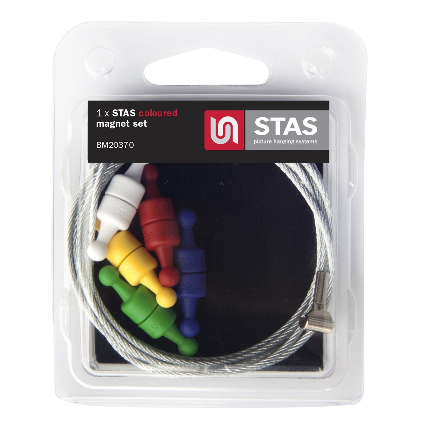 STAS coloured magnet set gjør det enkelt å henge opp bilder med glade farger.